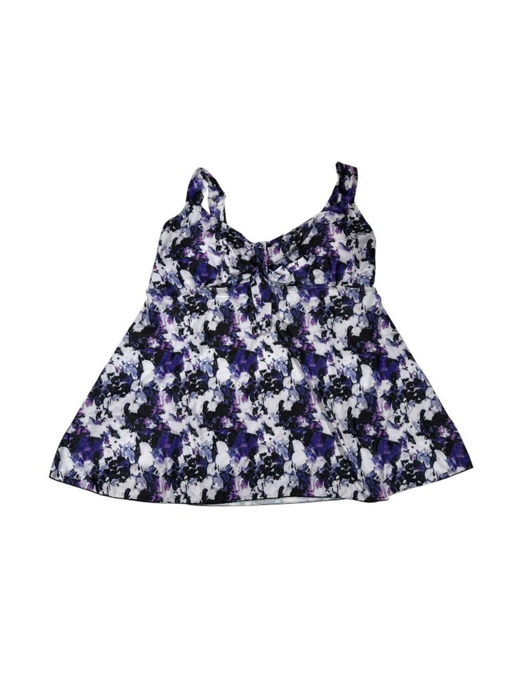 Danify Womens A-Line Tankini Swim Dress Size 58 Adjustable Straps Purple Floral